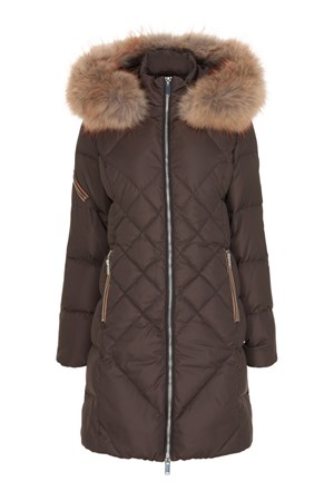 BARK OF SWEDEN Dunjakke. Style: 7038. Chocolate / Raccoon Mix. Spar: 1.399,-. SALE: 1.500,-