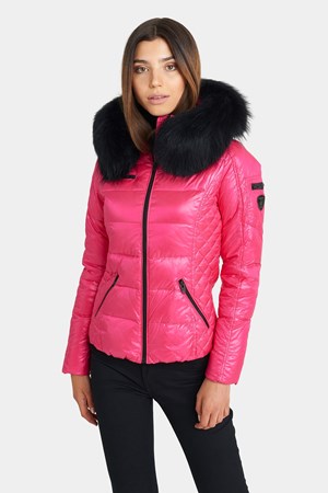 ​ROCKANDBLUE Dunjakke.Style: Rita. Hot Pink / Black Raccoon. Str. 40, 42 & 44. Pre-Winther-Sale: 1.500,-