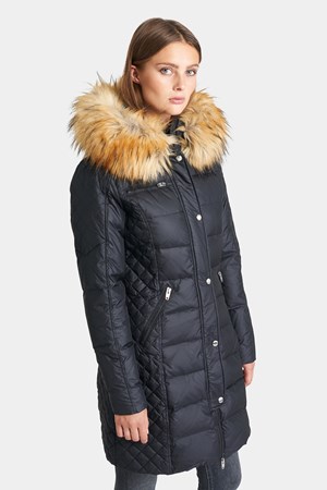 ROCKANDBLUE dunjakke. Style: Beam . Black / Light Natural Faux Fur. Fås også str. 50. Nice-To-Have: 2.599,- Pre-Winther-Sale: 2..079,-