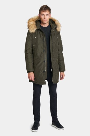 ROCKANDBÆUE Herre dunjakke. Style. Hawk. Olive Night: / Natur Faux Fur. OUTLET:  1.500,-