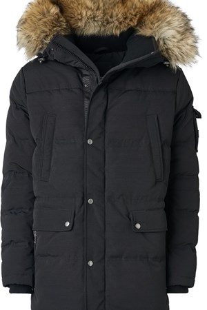 ​ROCKANDBLUE Herre Dunjakke. Style: Saman. Black / Raccoon Fur. Limted Edition: 3.499,- Pre-Winther-Sale: 2.799,- / Faux Fur: 2.399,-