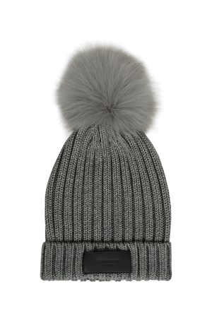 ROCKAND BLUE Hat Rib Knit. Grey /Grey Raccoon. Must-Have: 299,-