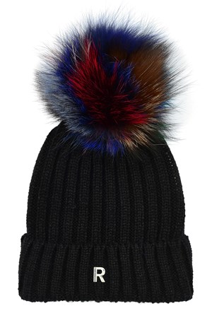 ROCKANDBLUE hue. Style. Hat Pom Pom. Black/Multi Colour Raccoon. V.I.P. Pris: 239,-