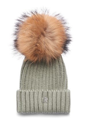 ROCKANDBLUE Pom Pom Hue. Model: Beanie. Army / Natural Raccoon. We Love: 299,- V.I.P. Pris : 239,-