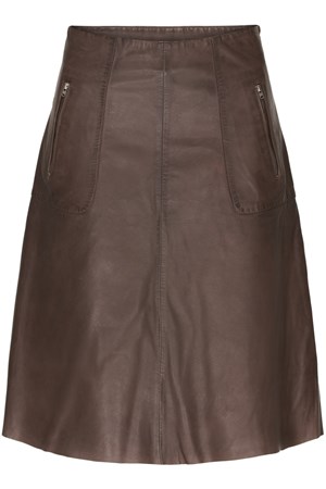 MOLLTAN Skindnederdel. Style: 1083. Almond Brown/ Lam. Fås op til str. 46. Spar: 20%. Now: 1.360,-